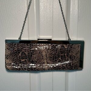 Calvin Klein Snake Print Chain Strap Clutch
